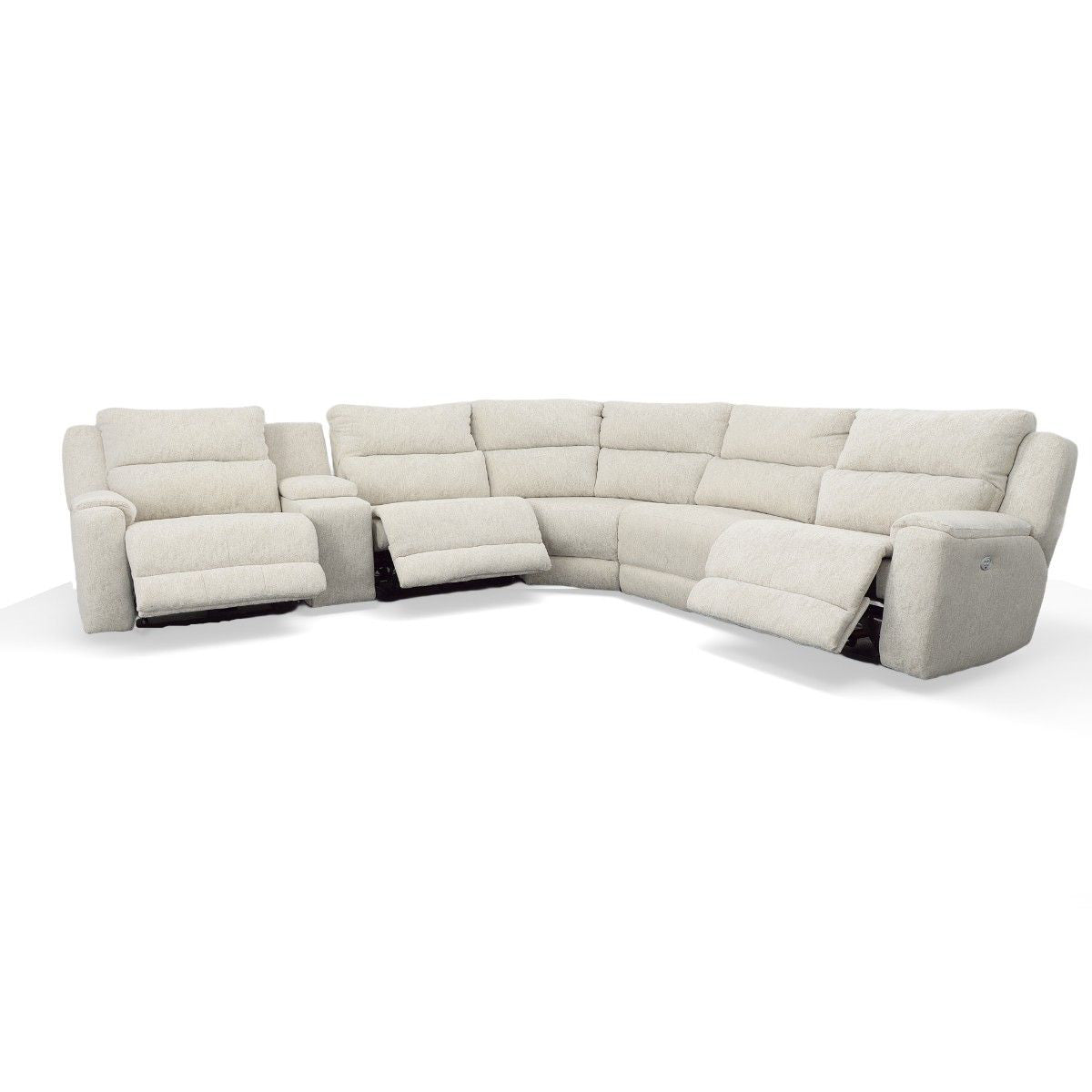 Dazzle 6 Piece Power Leather Sectional Sofa with Power Headrest