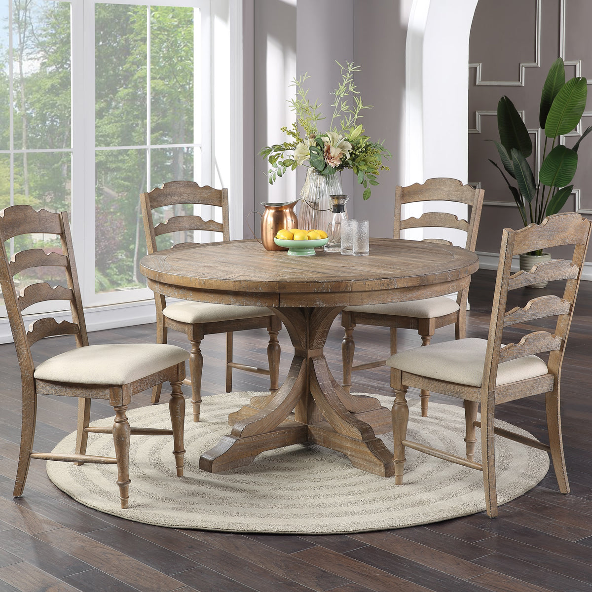 AUGUSTA BROWN 54" ROUND TABLE