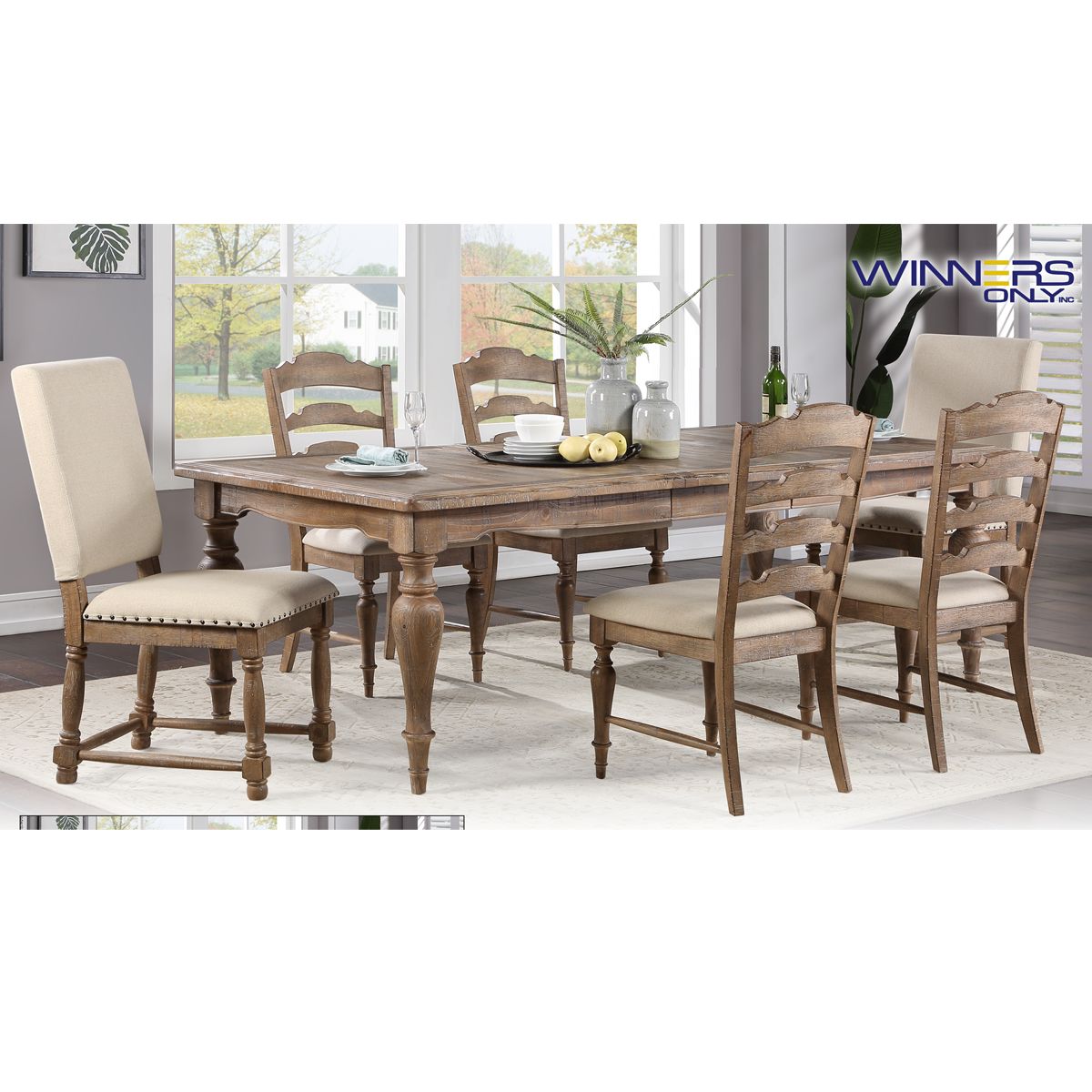 AUGUSTA 90" 7PC DINING SET