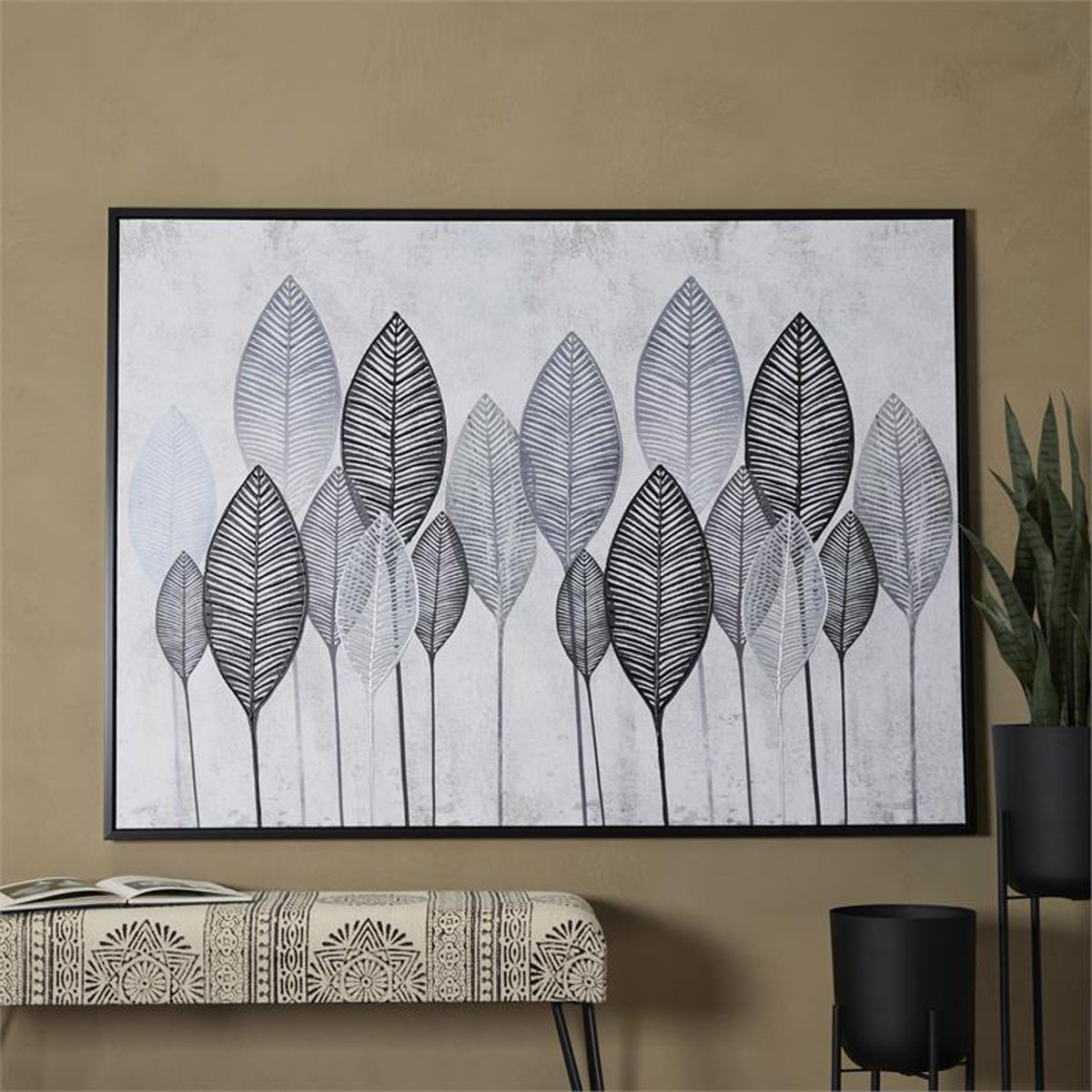 MULTI FERN LEAF CANVAS ART