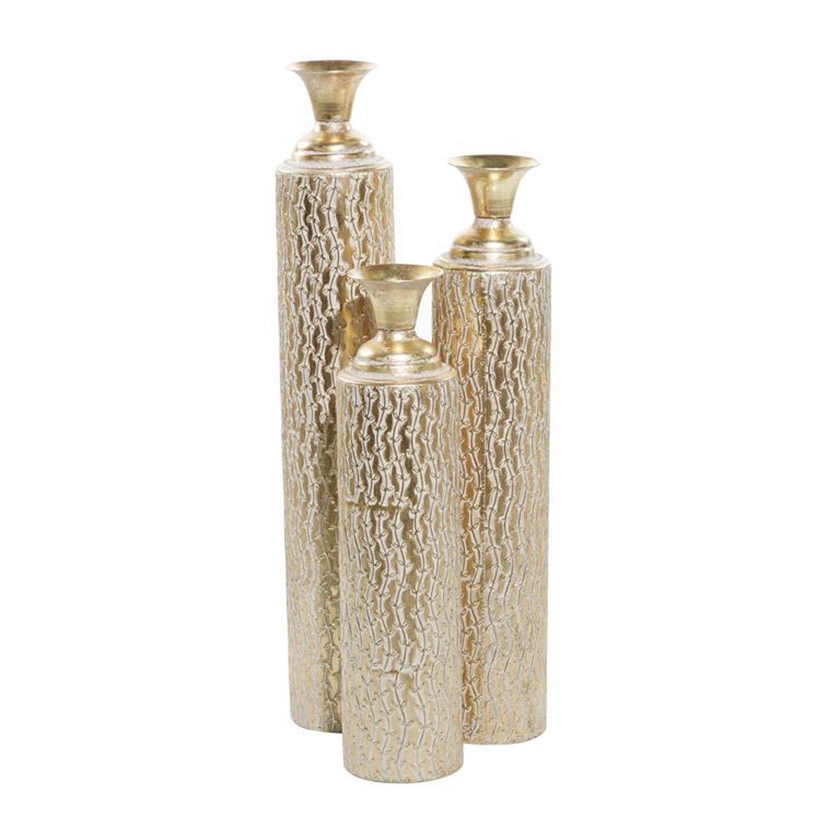 S/3 Gld Mtl Vases