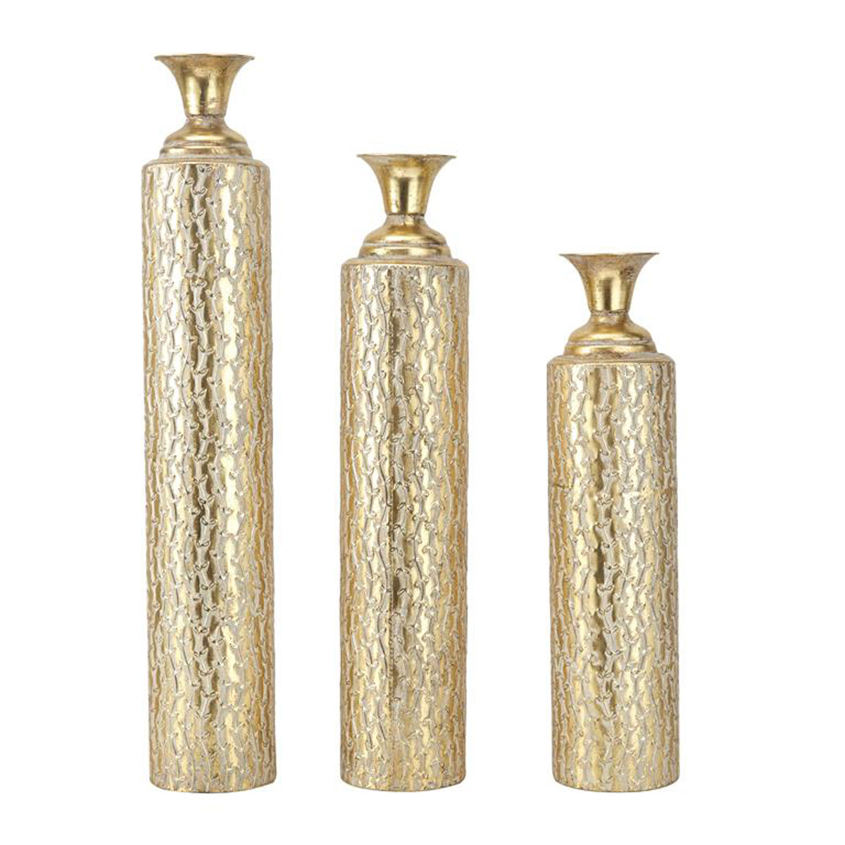 S/3 Gld Mtl Vases