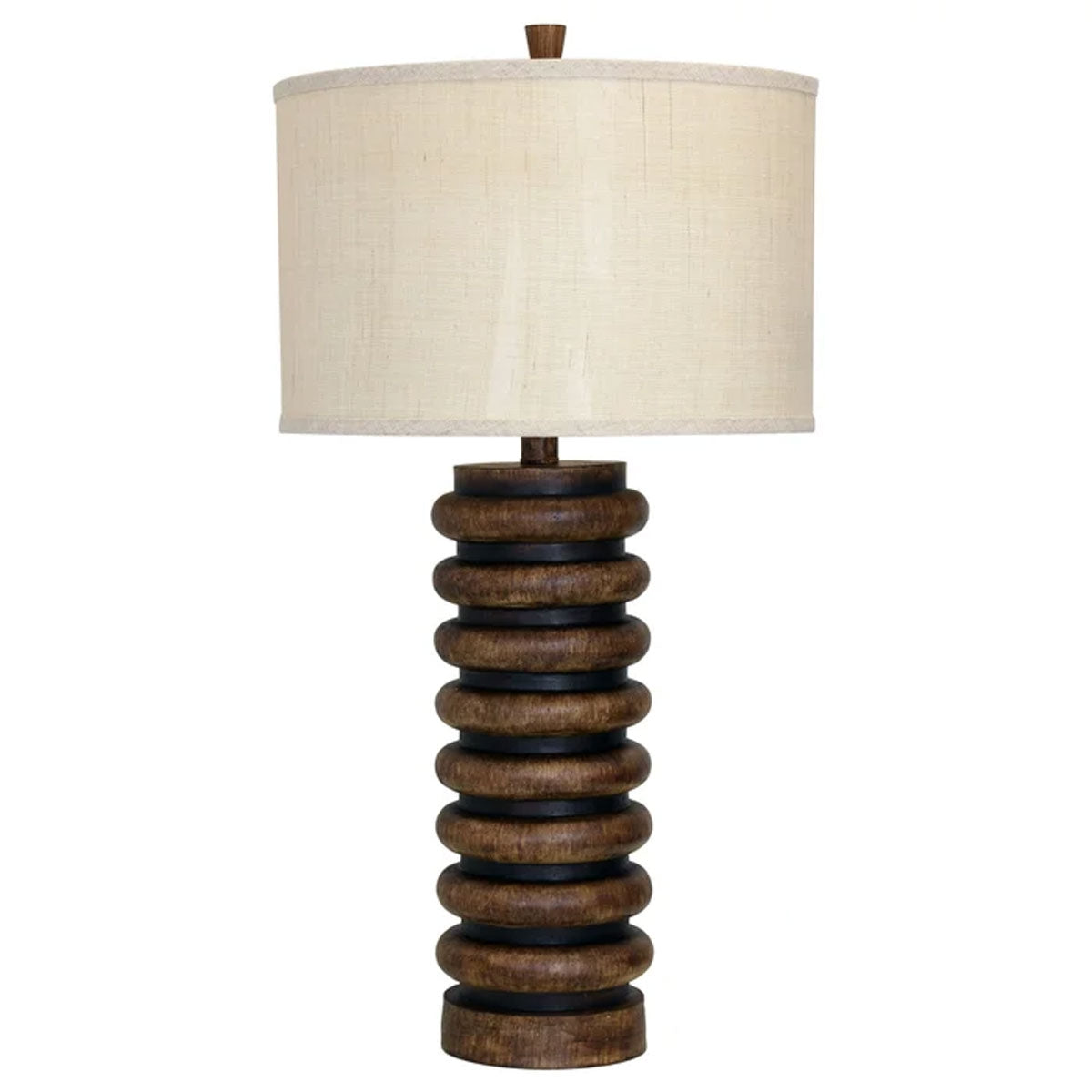 Ribbed Faux Wood Tbl Lamp