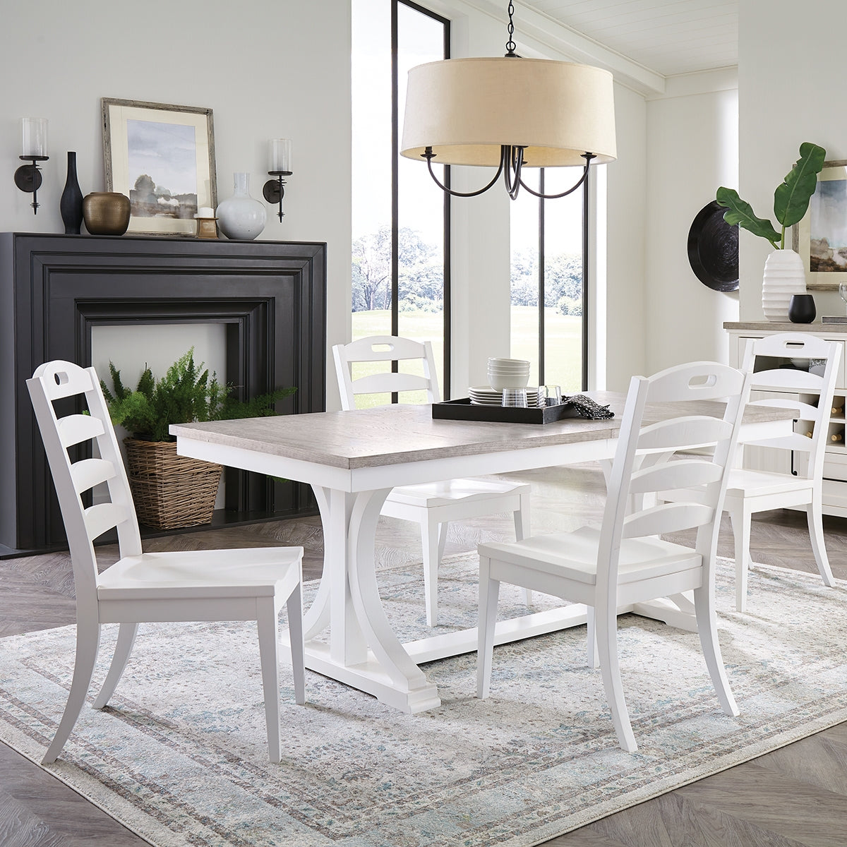 CORA 5PC TRESTLE DINING SET
