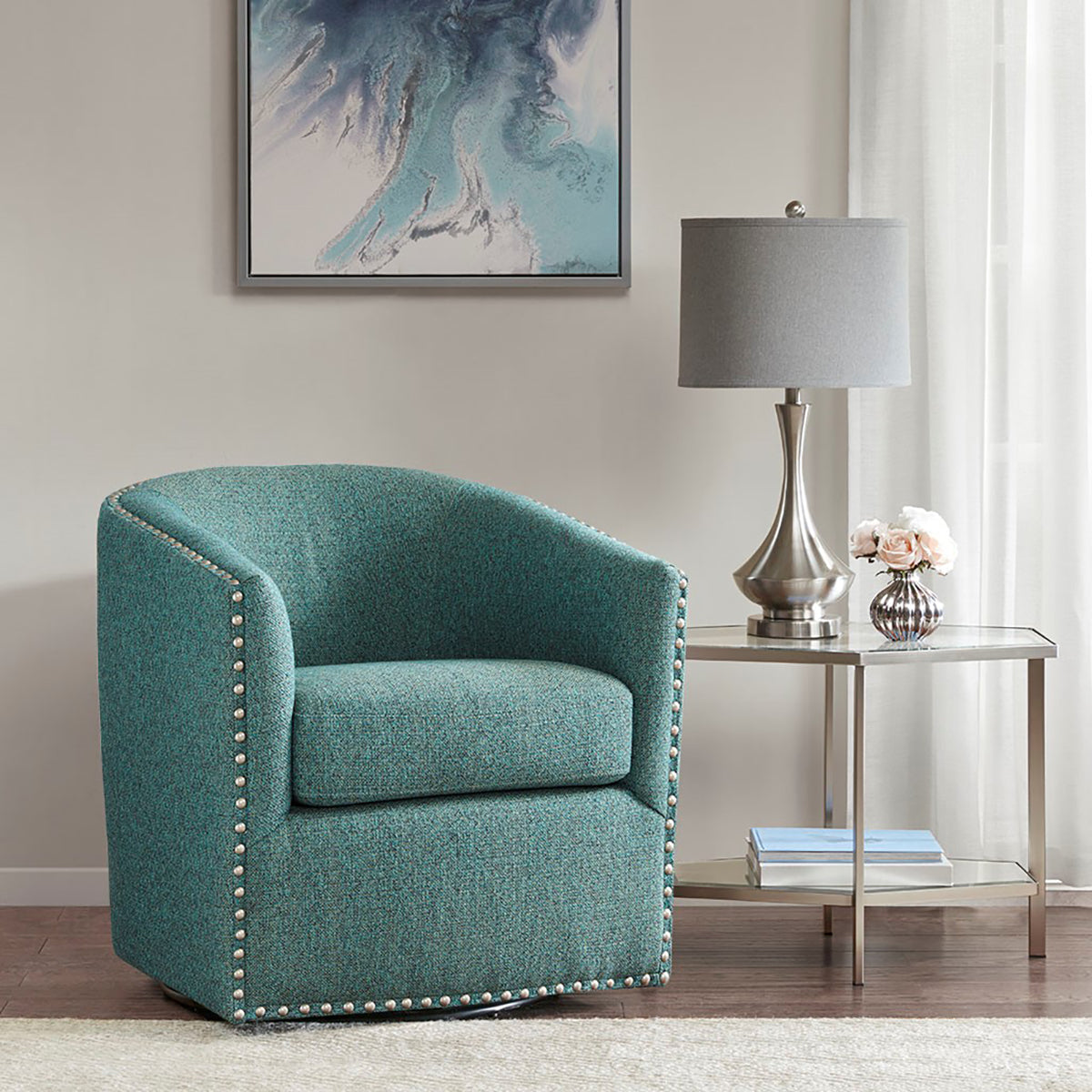 PERRY TEAL SWIVEL CHAIR