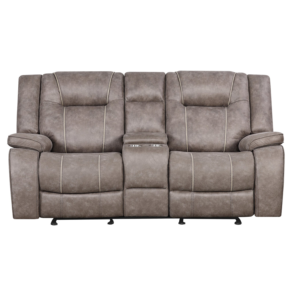 SHELTON MANUAL TAUPE LOVESEAT