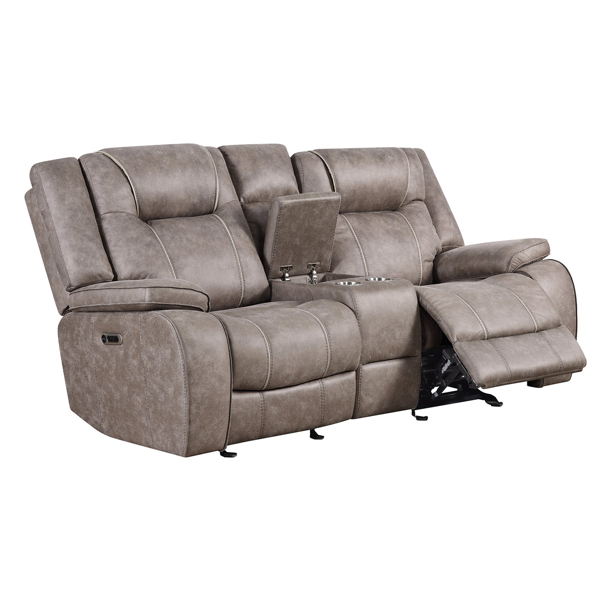SHELTON MANUAL TAUPE LOVESEAT