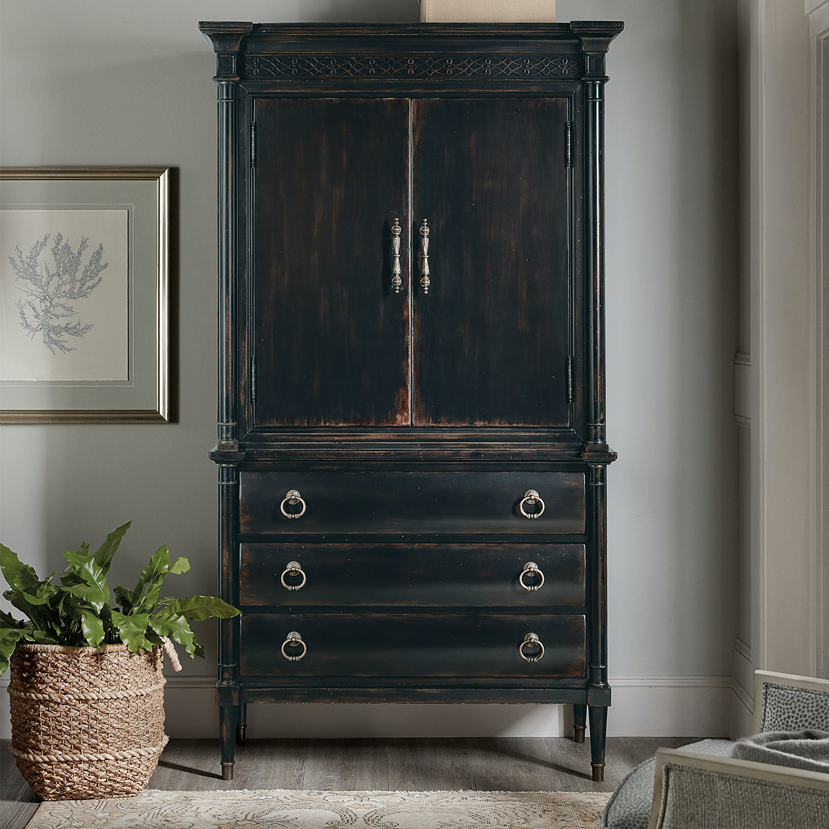 CHARLESTON BLACK ARMOIRE