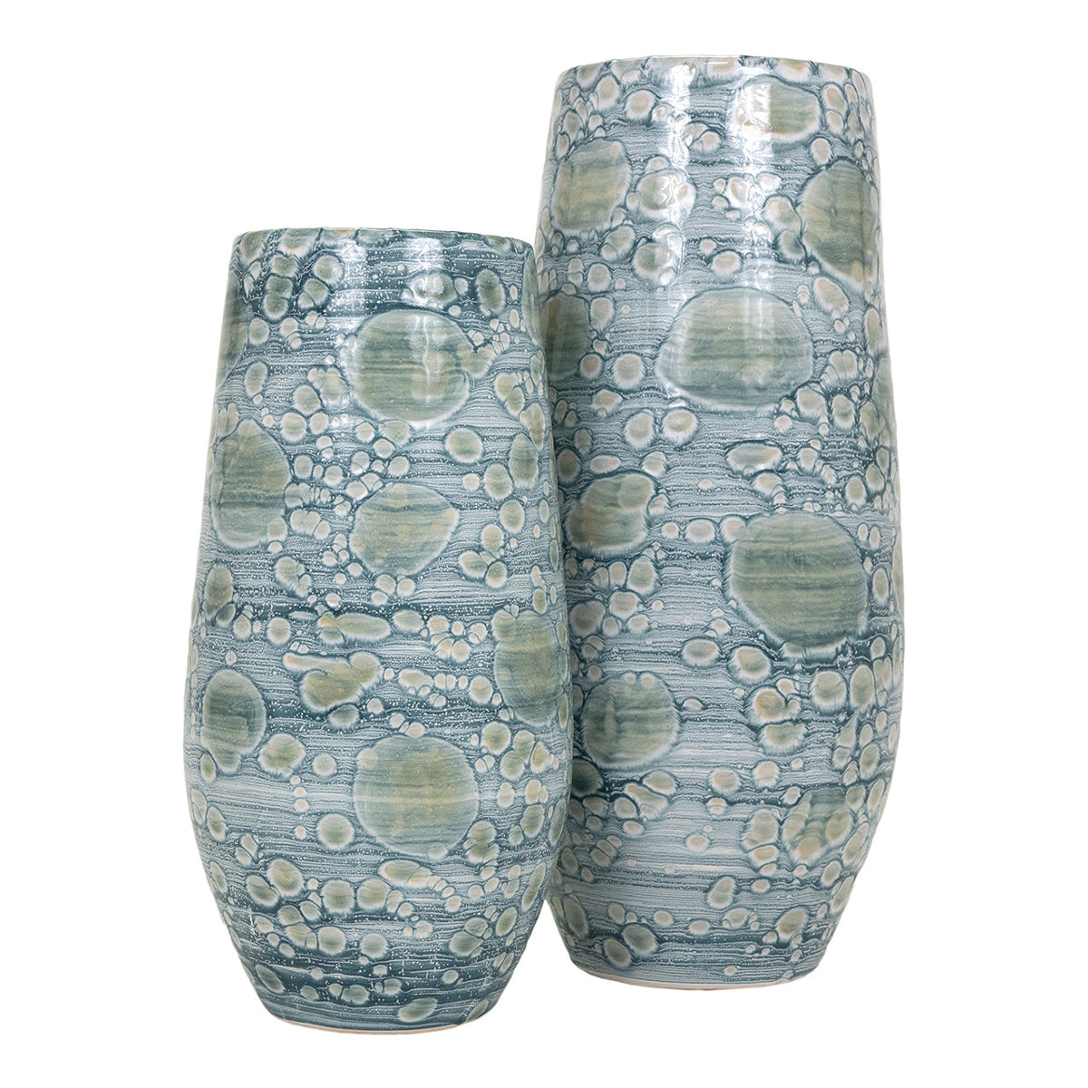 Exuma Blue And Gray Ceramic Vase