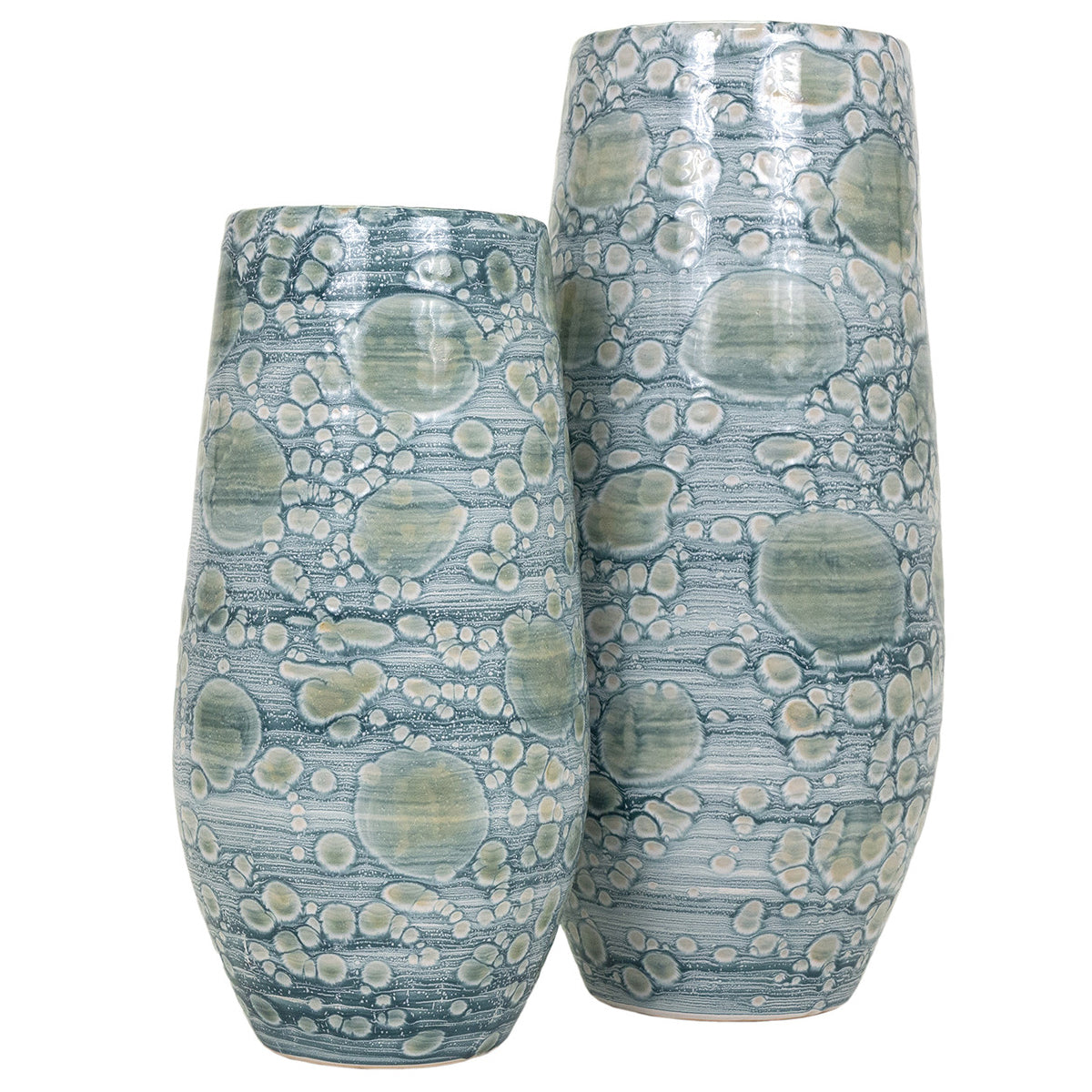 Exuma Blue And Gray Ceramic Vase