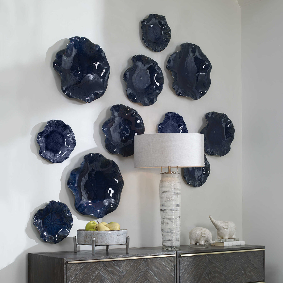 ABELLA COBALT SET OF 3 WALL DECOR