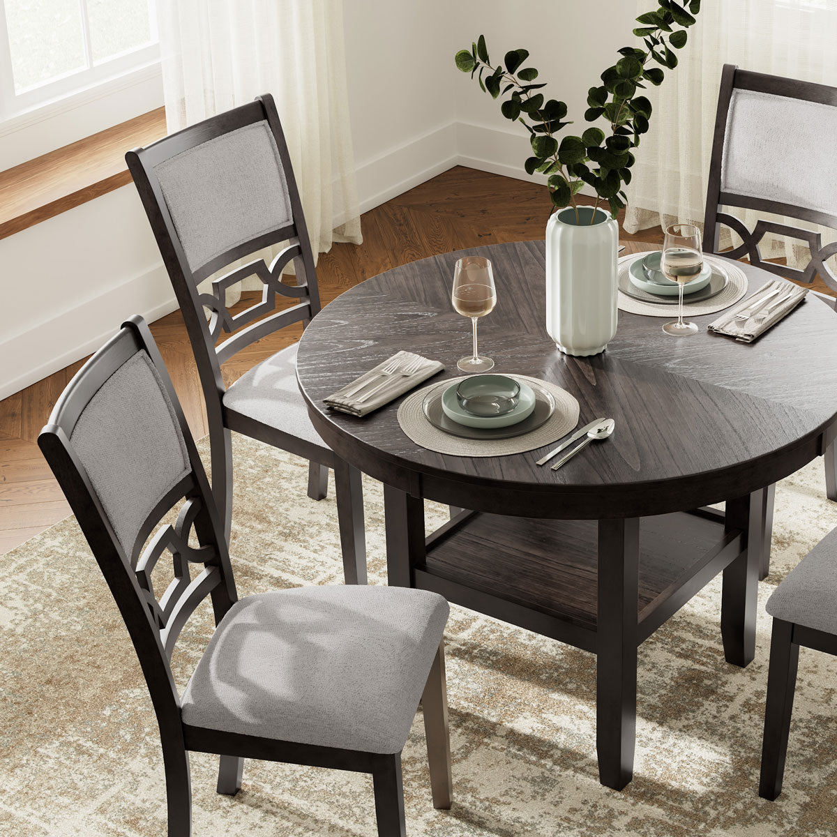 LUDWIG BROWN 5 PIECE DINING SET