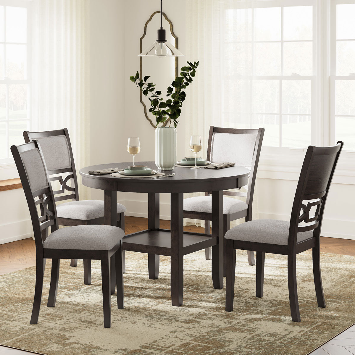 LUDWIG BROWN 5 PIECE DINING SET