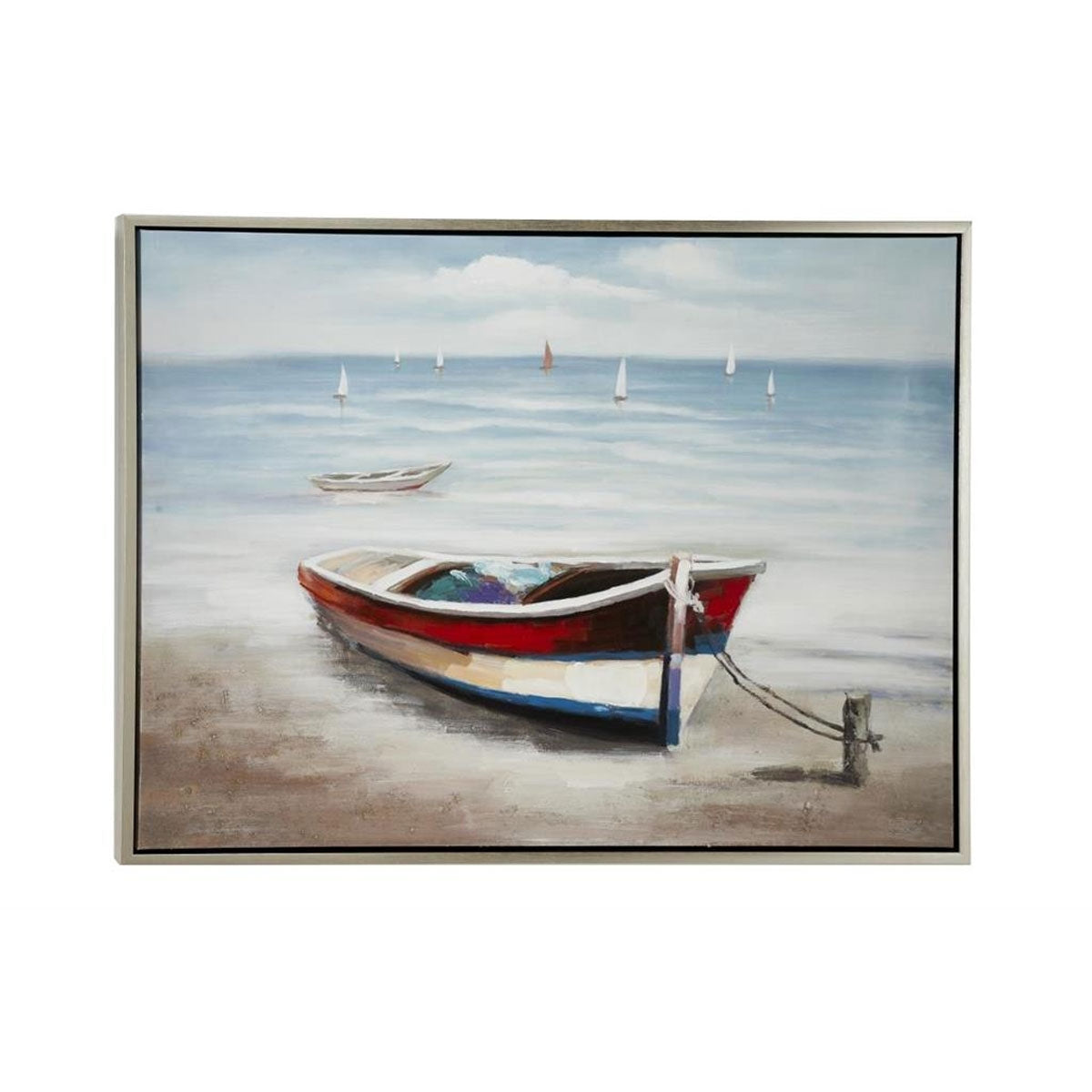 MULTI RED SAIL BOAT FRAMED