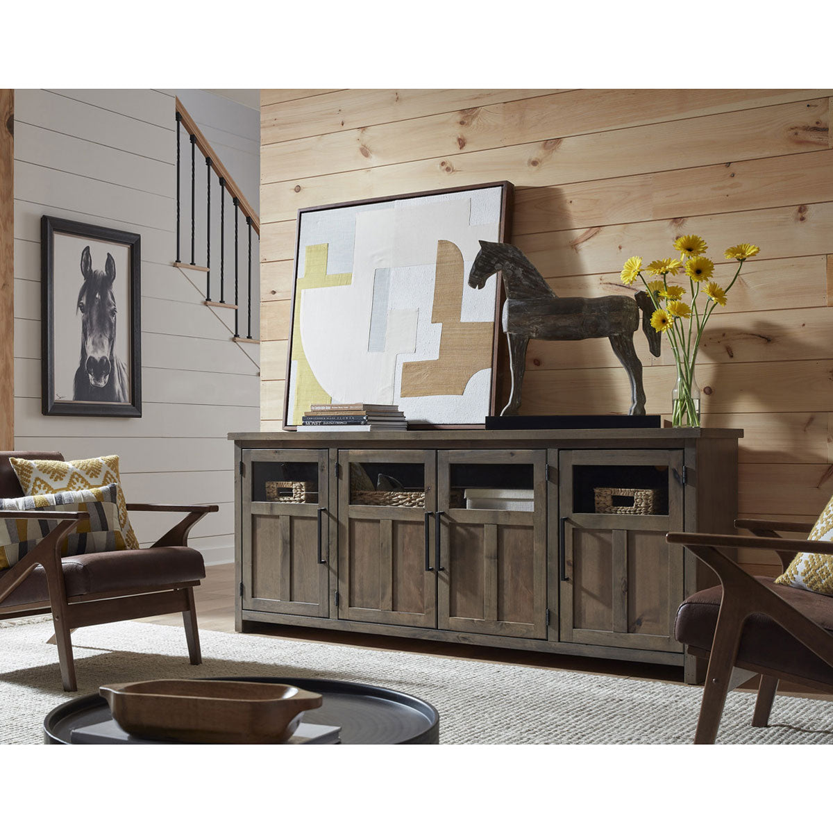 SHAKER BROWN 78" CONSOLE