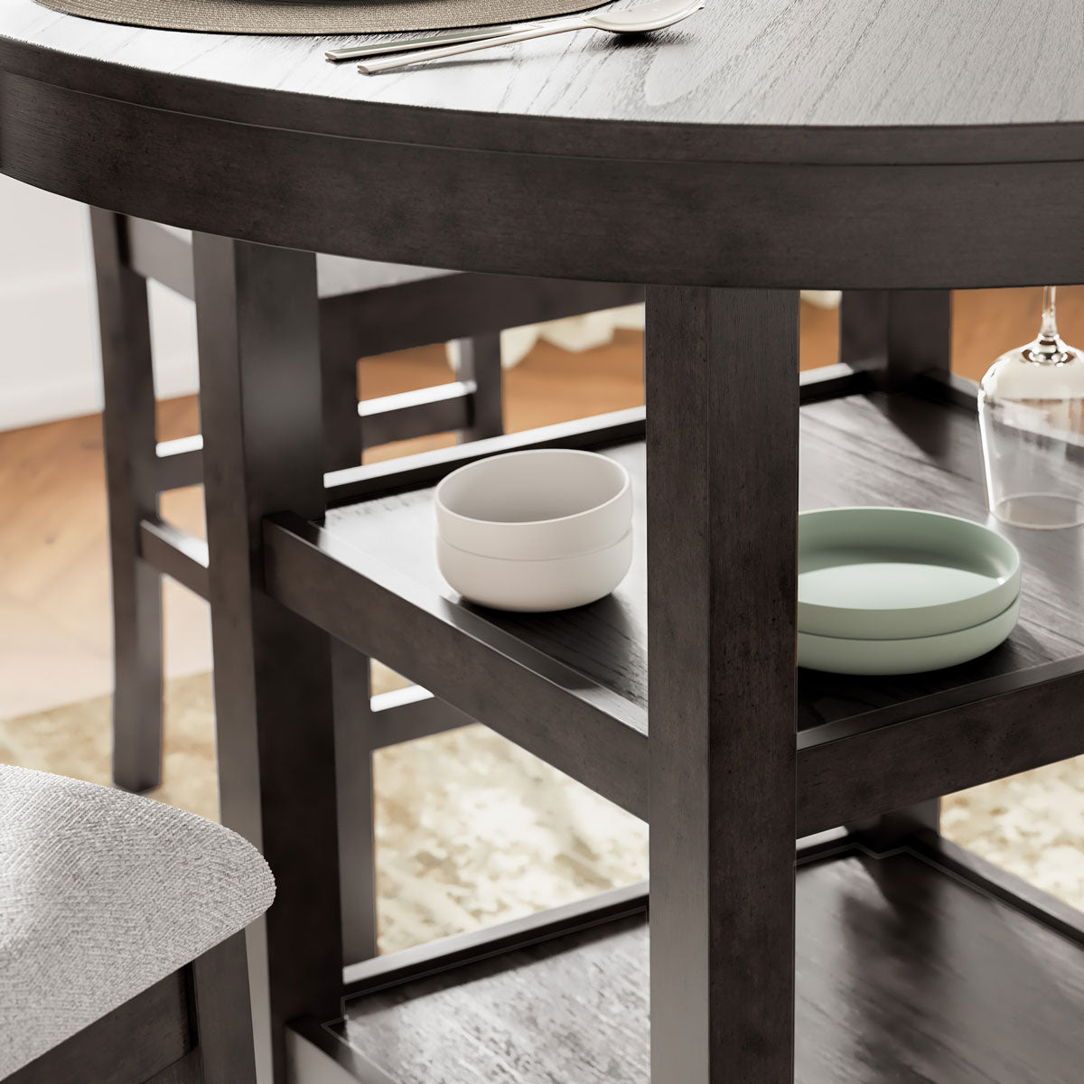 LUDWIG BROWN 5 PC COUNTER DINING SET