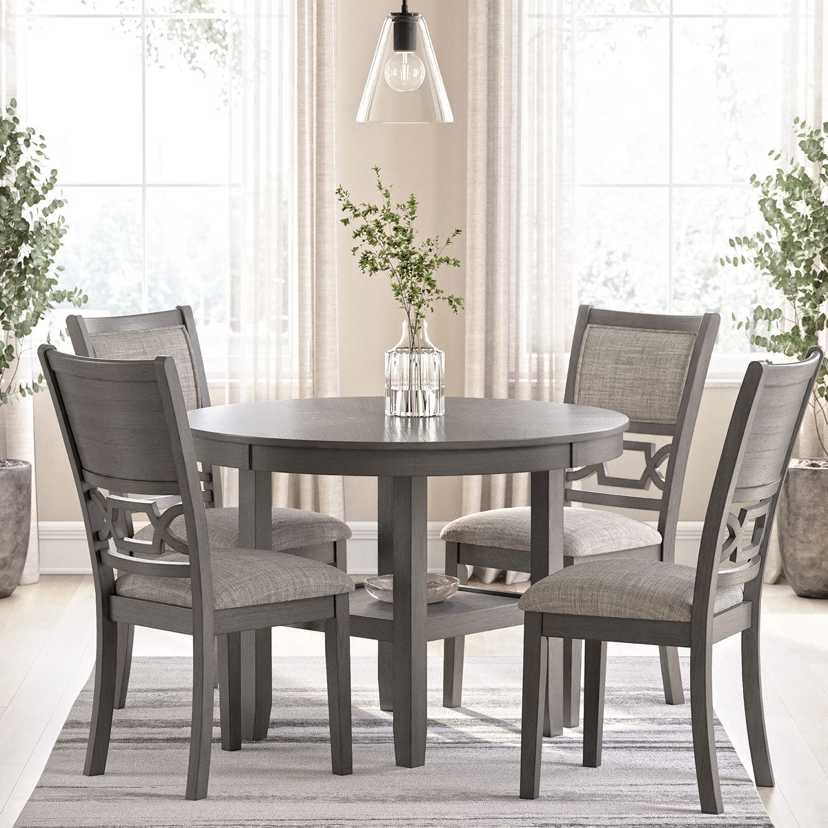 LUDWIG GRY 5PC ROUND DINING SET