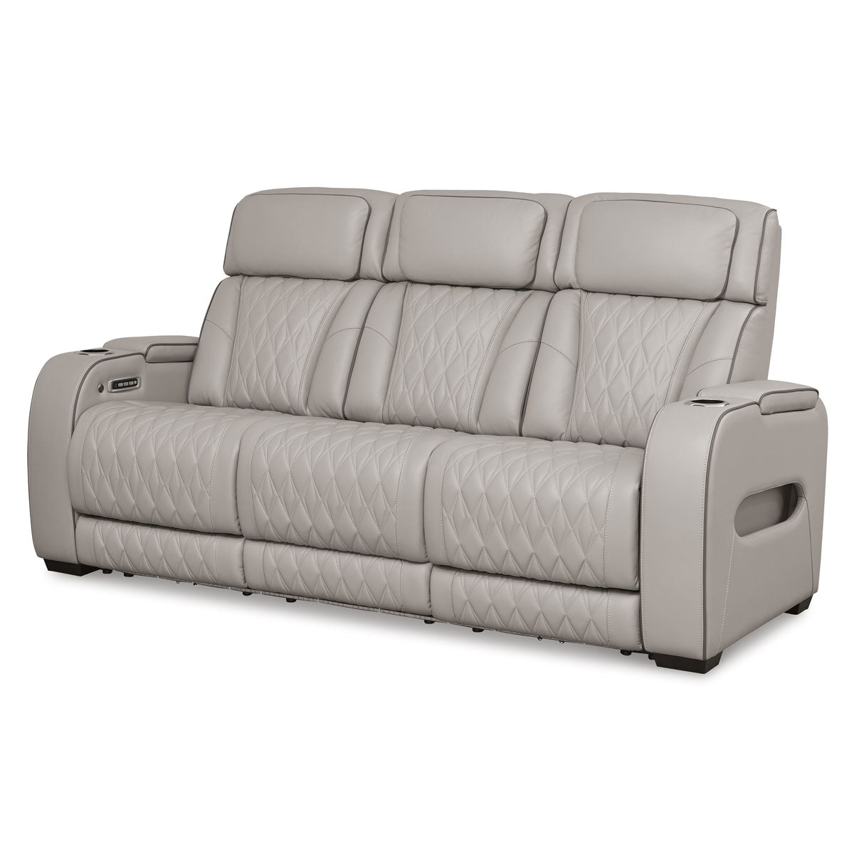 OPTIMUS GREY SOFA W/POWER HEADREST