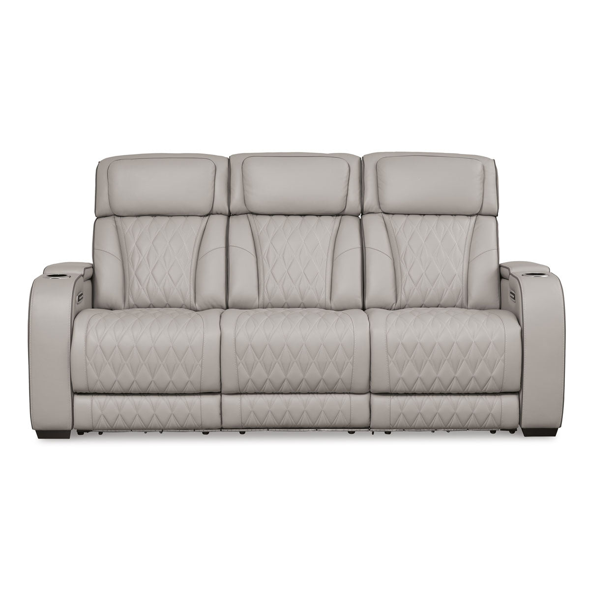 OPTIMUS GREY SOFA W/POWER HEADREST