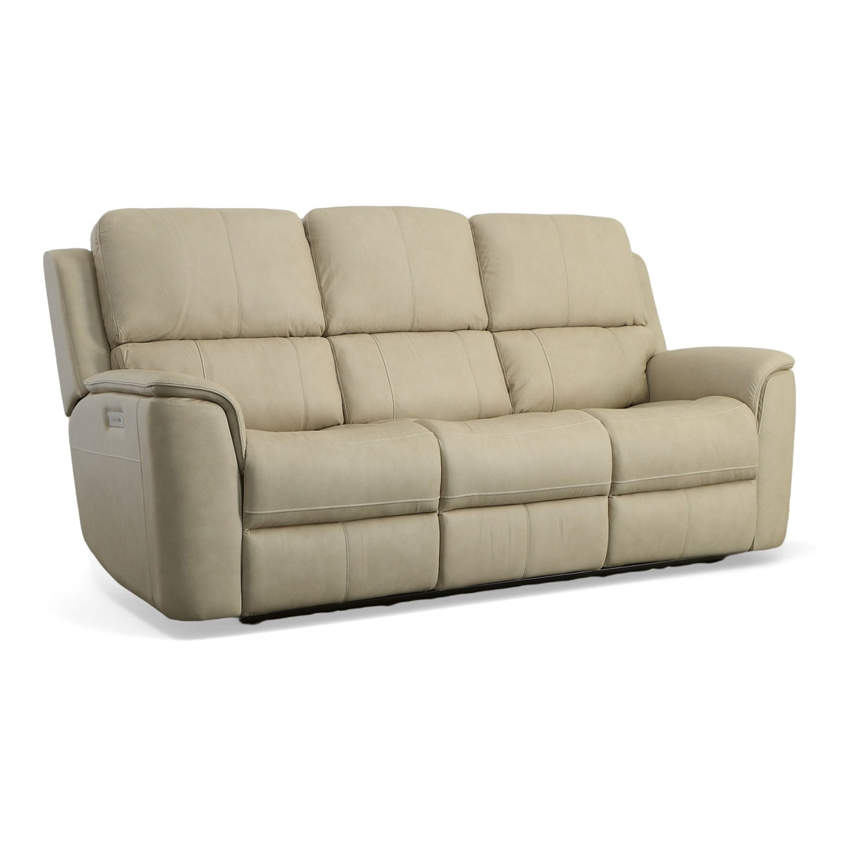 HENRY BEIGE SOFA W POWER HEADREST & LUMBAR