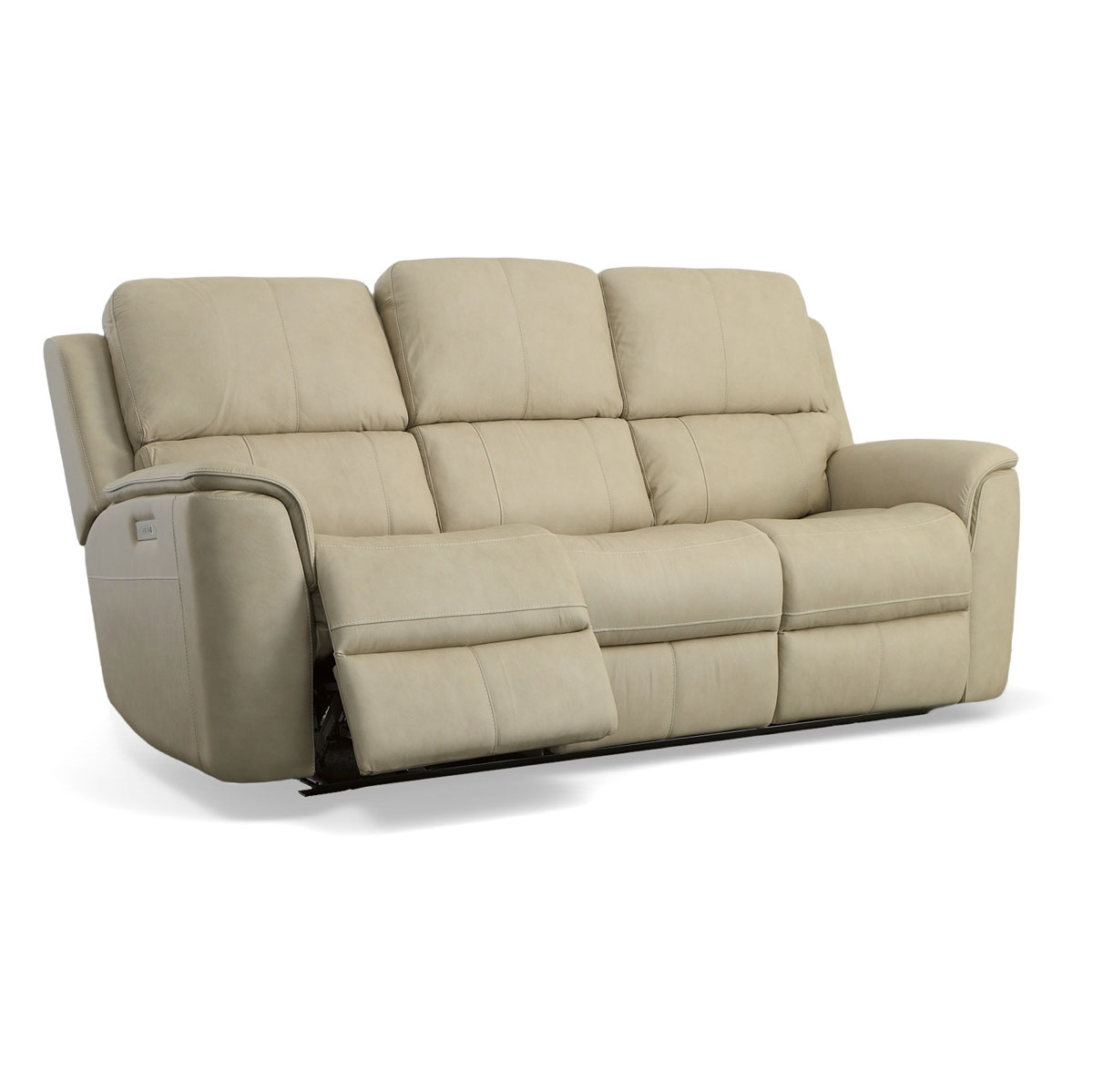 HENRY BEIGE SOFA W POWER HEADREST & LUMBAR