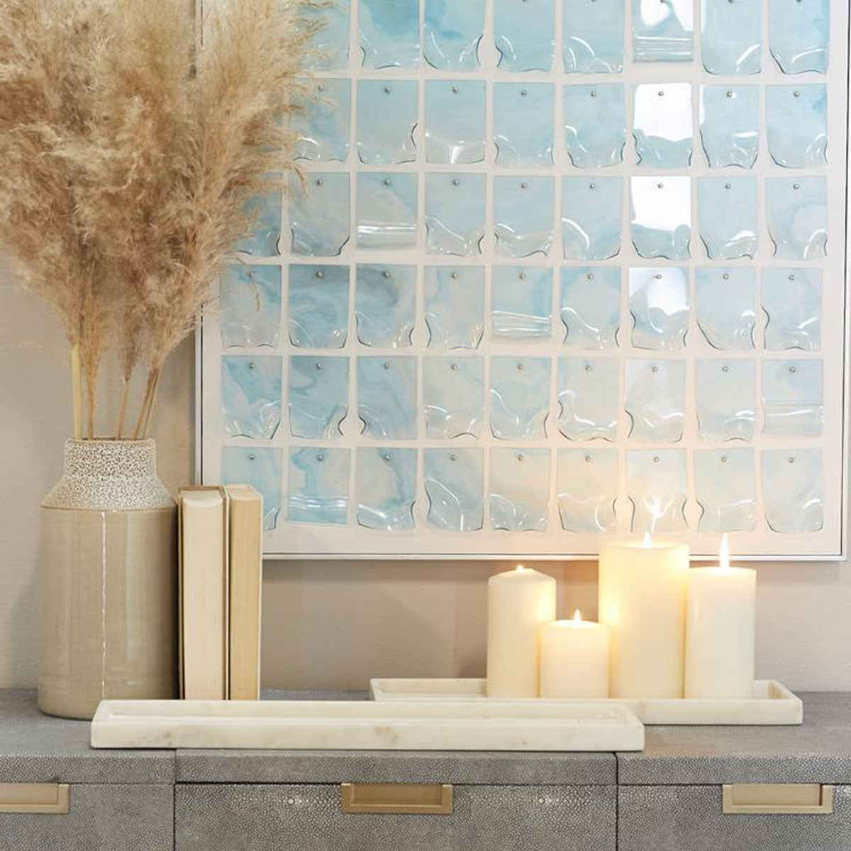 S 2 Rect Marble Trays