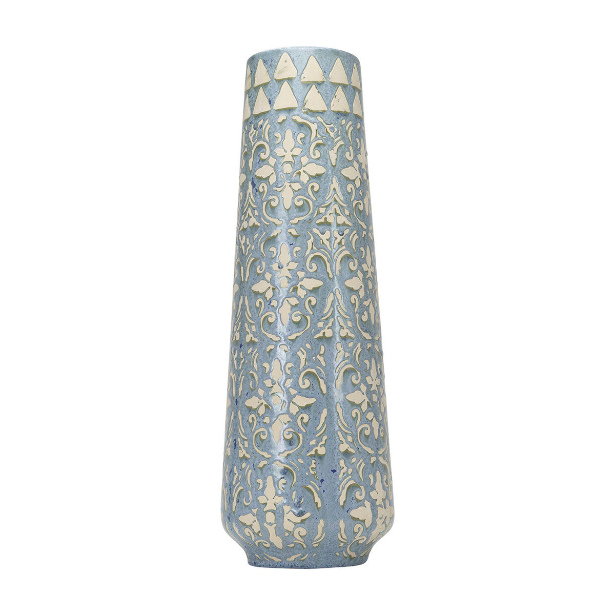 Liam Bl/crm Floral Stmp Vase