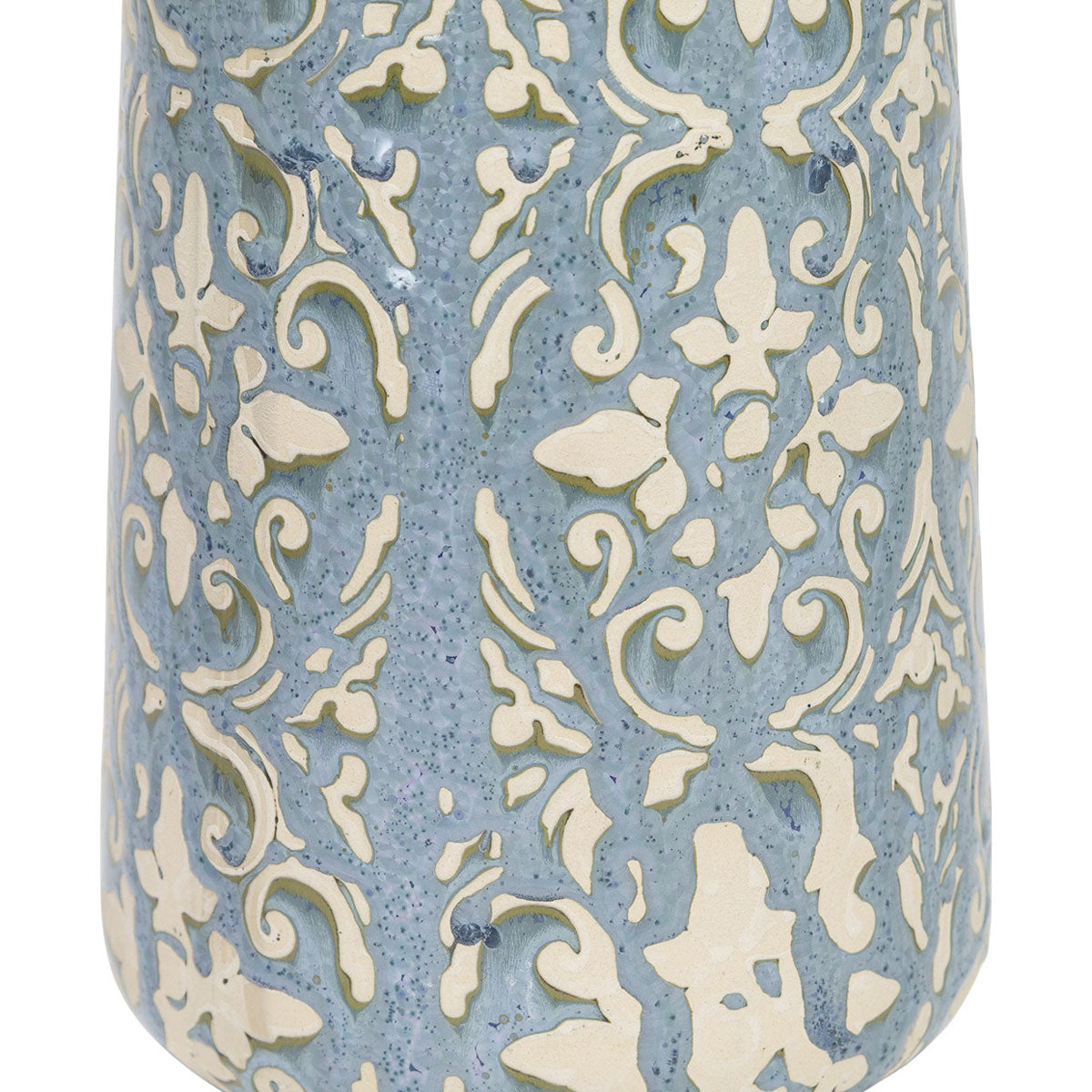 Liam Bl/crm Floral Stmp Vase