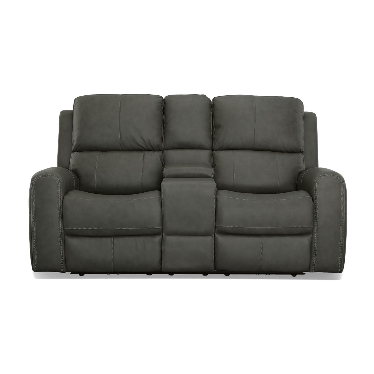 LINDEN GRAY LOVESEAT WITH CONSOLE, POWER HEADREST AND LUMBAR