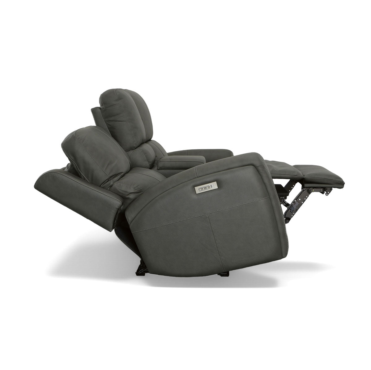 LINDEN GRAY LOVESEAT WITH CONSOLE, POWER HEADREST AND LUMBAR