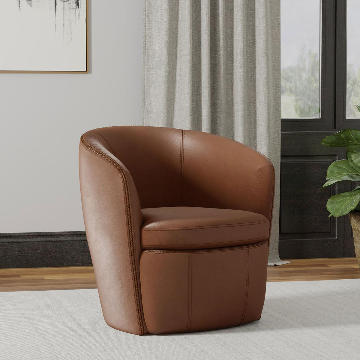 BAROLO WHISKEY LEATHR SW CHAIR