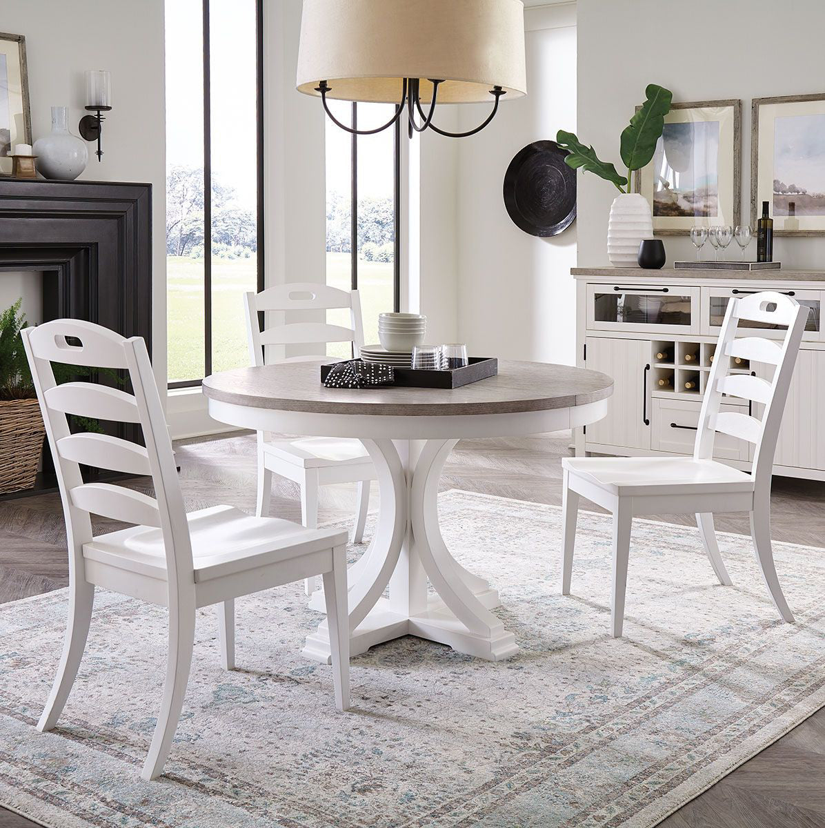 CORA 5PC ROUND DINING SET