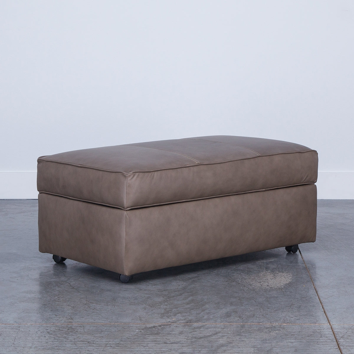 LACHLAN LEATHR STORAGE OTTOMAN
