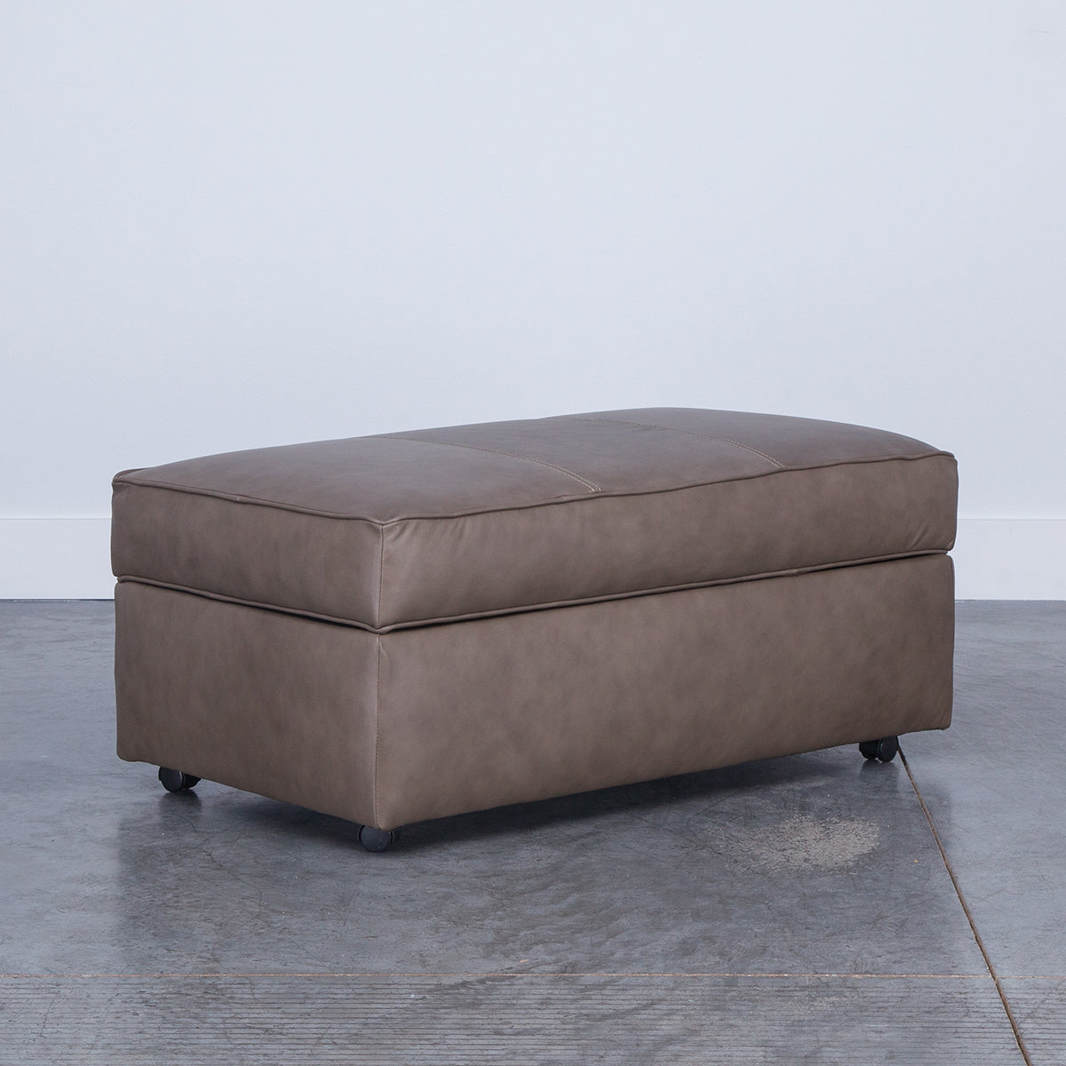 LACHLAN LEATHR STORAGE OTTOMAN