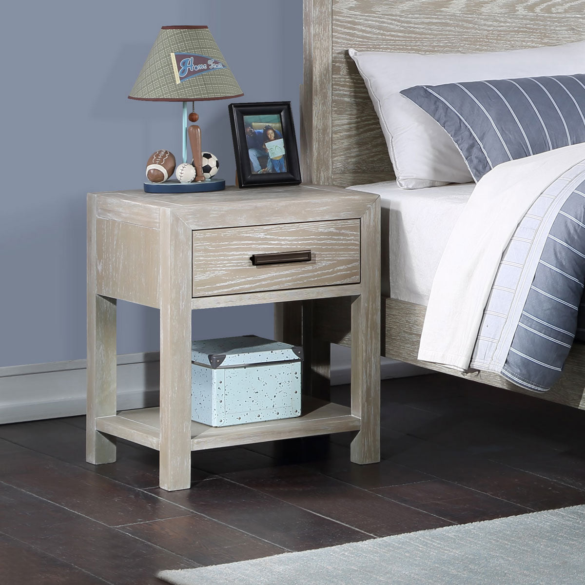 Fresno Grey 1 Drawer Nightstand