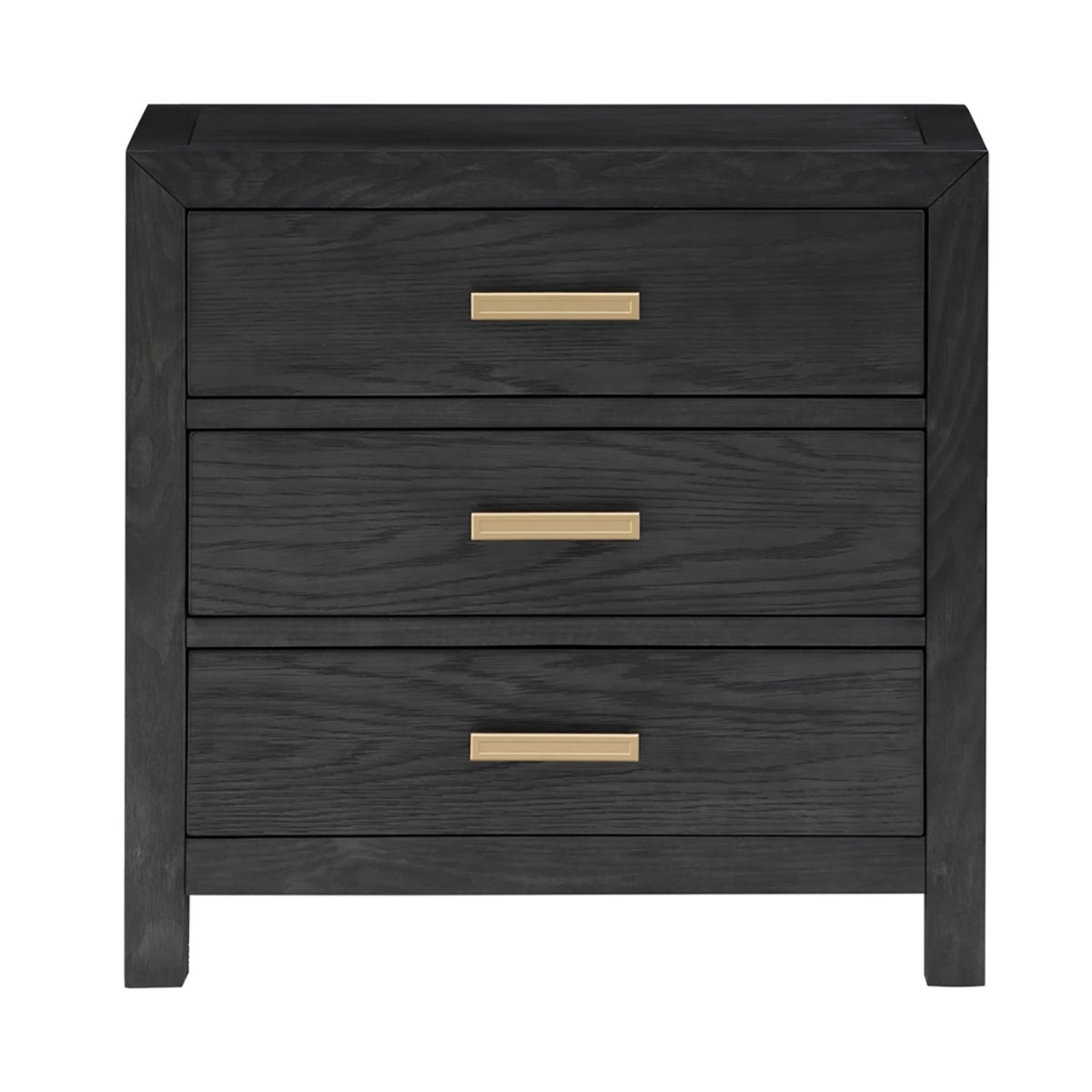 Fresno Black 3drw Nightstand