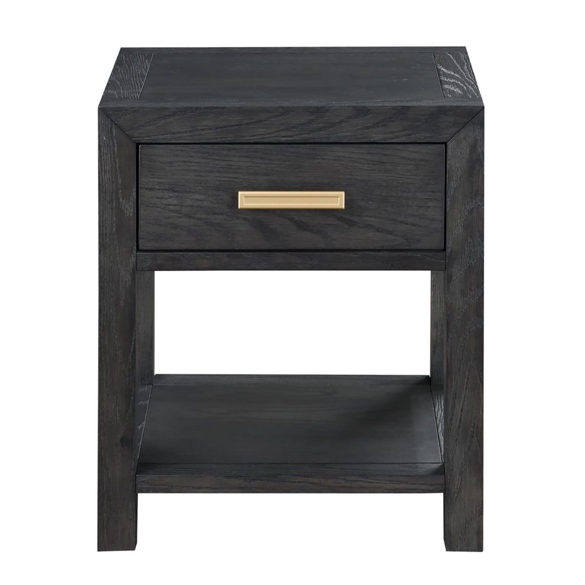 Fresno Black 1 Drawer Nightstand