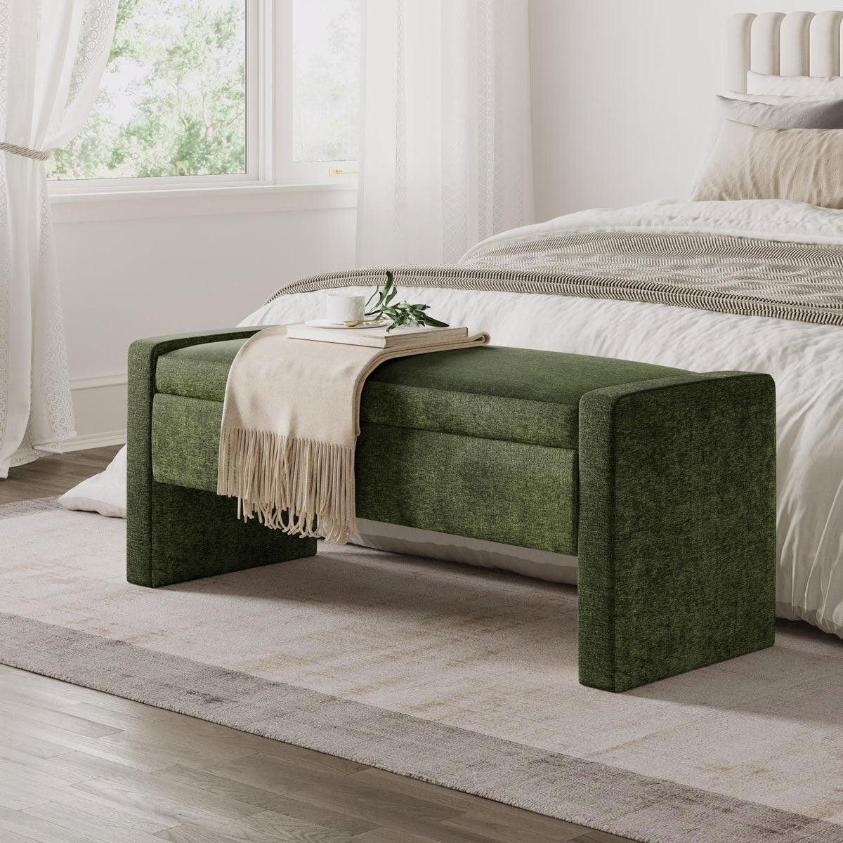 BRAUN GREEN STORAGE BENCH