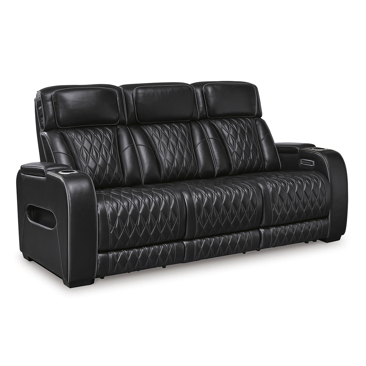 OPTIMUS BLACK SOFA W/POWER HEADREST