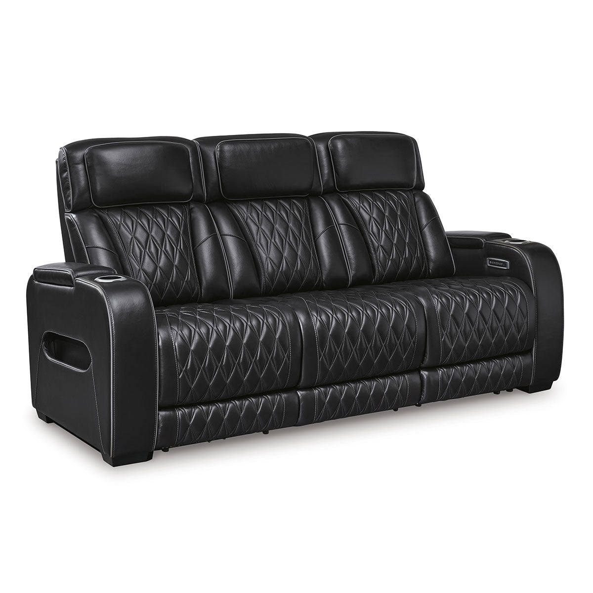 OPTIMUS BLACK SOFA W/POWER HEADREST