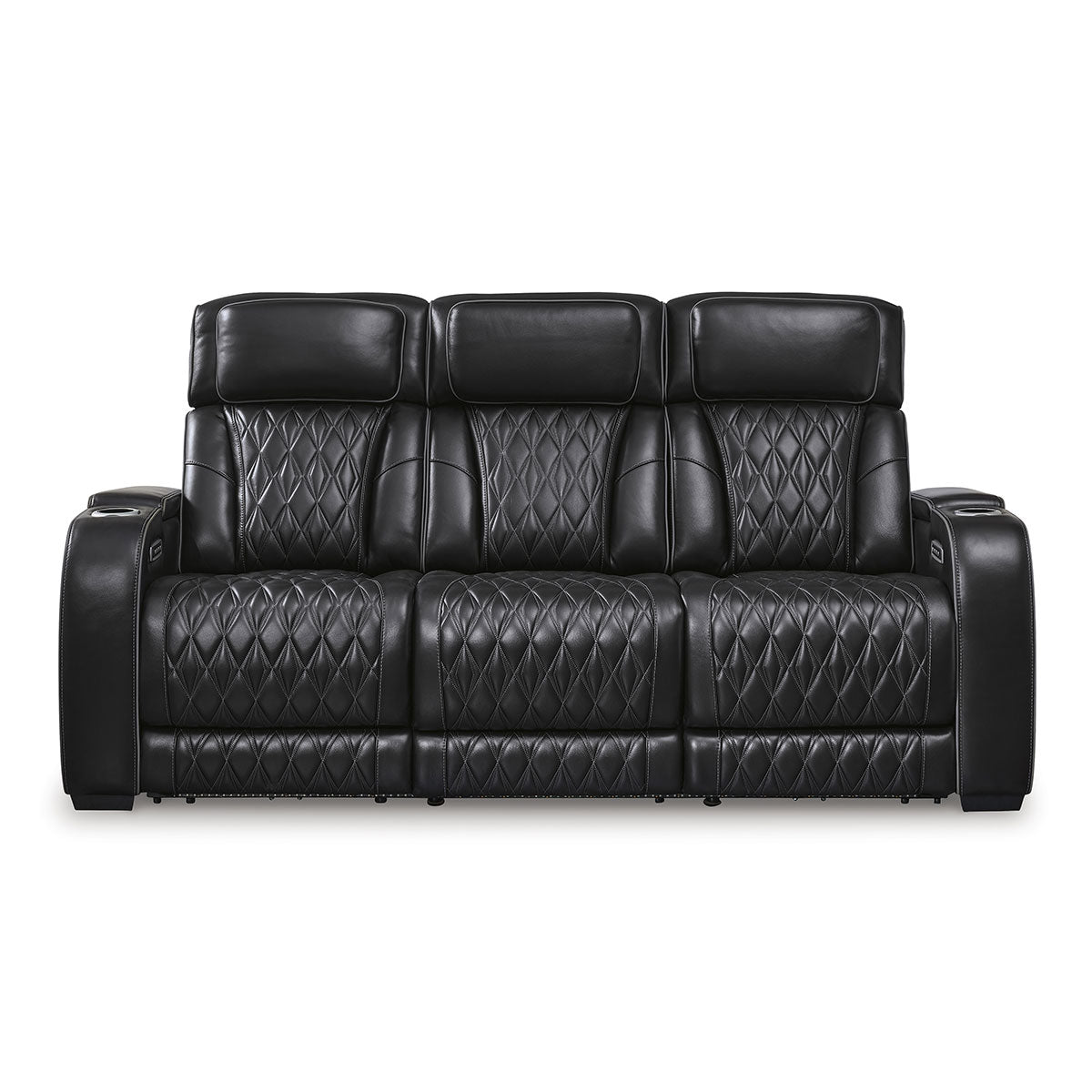 OPTIMUS BLACK SOFA W/POWER HEADREST