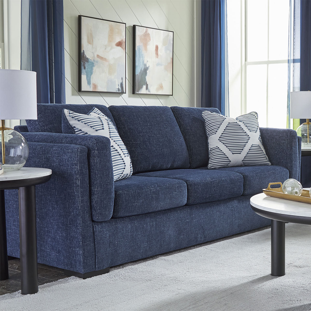 Evansley Navy Sofa