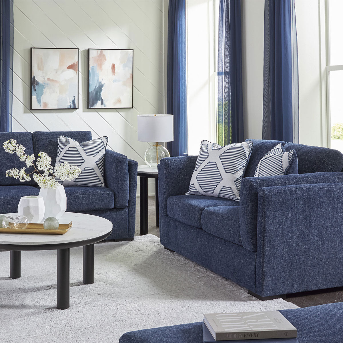 EVANSLEY NAVY LOVESEAT