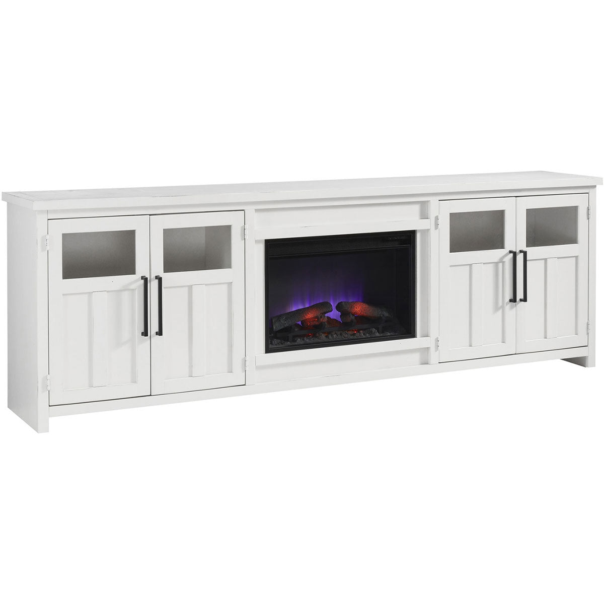 SHAKER WHITE 98" FIREPLACE CONSOLE