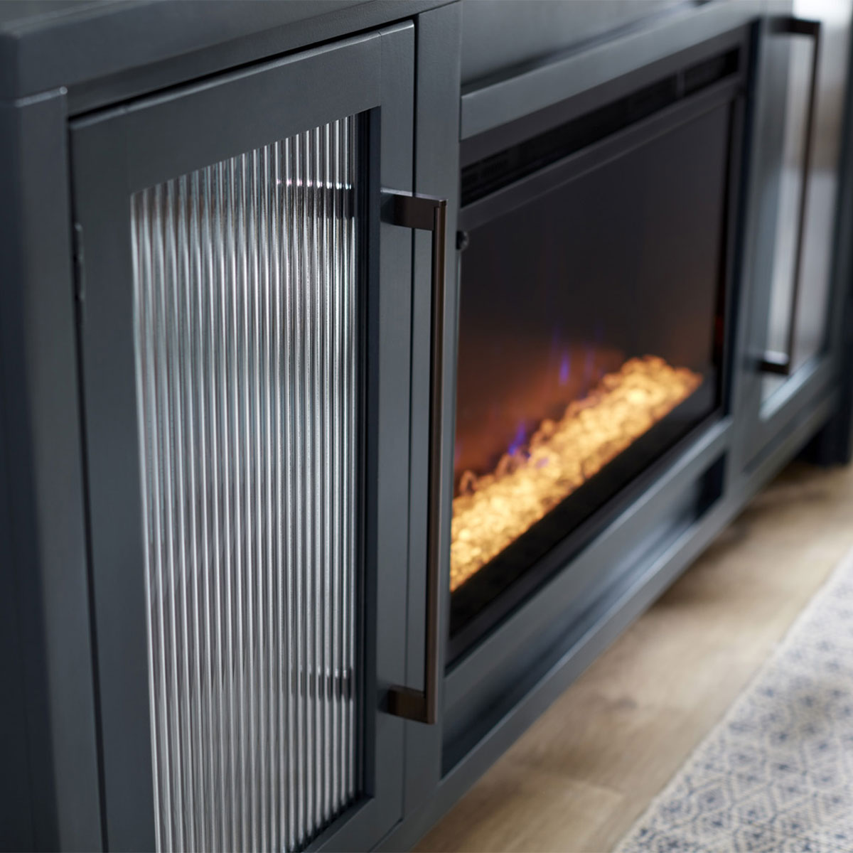 TATUM BLUE 66" FIREPLACE CONSOLE