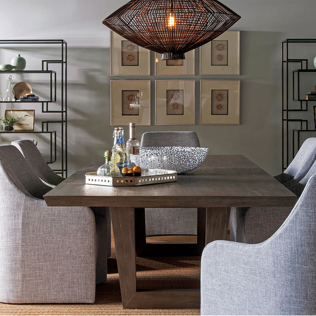 RILEY CASTER UPHOLSTERED ARM CHAIR