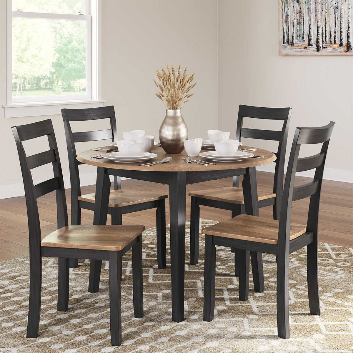 GESTHAVEN BROWN DROP LEAF TABLE
