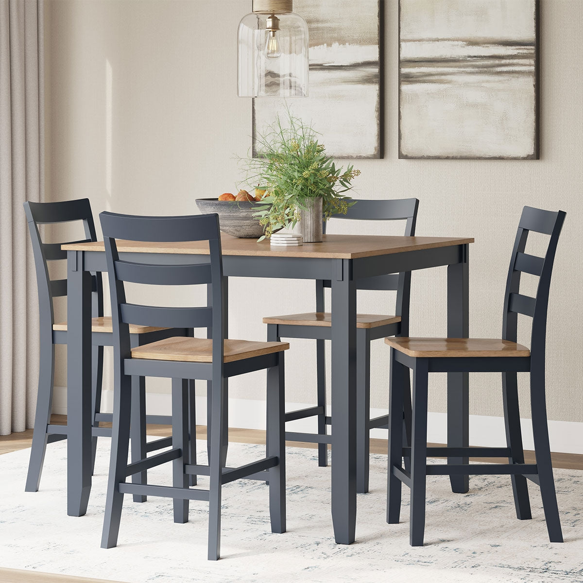 GESTHAVEN NAVY 5PC COUNTER DINING SET