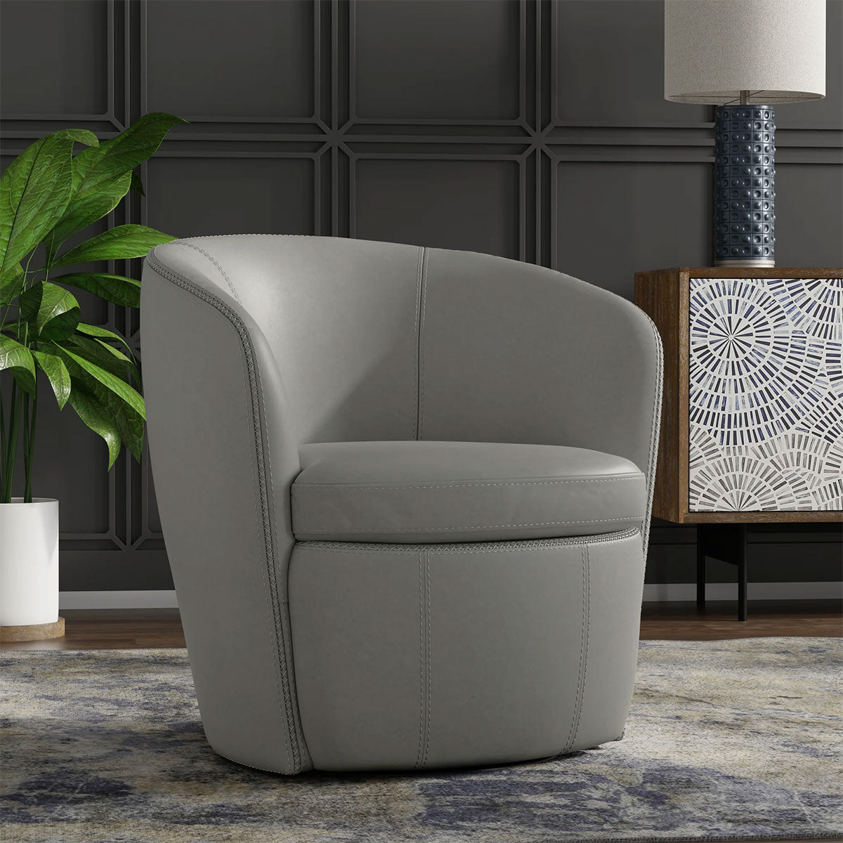 BAROLO STEAMBOAT ICE LEATHER SWIVEL CHAIR