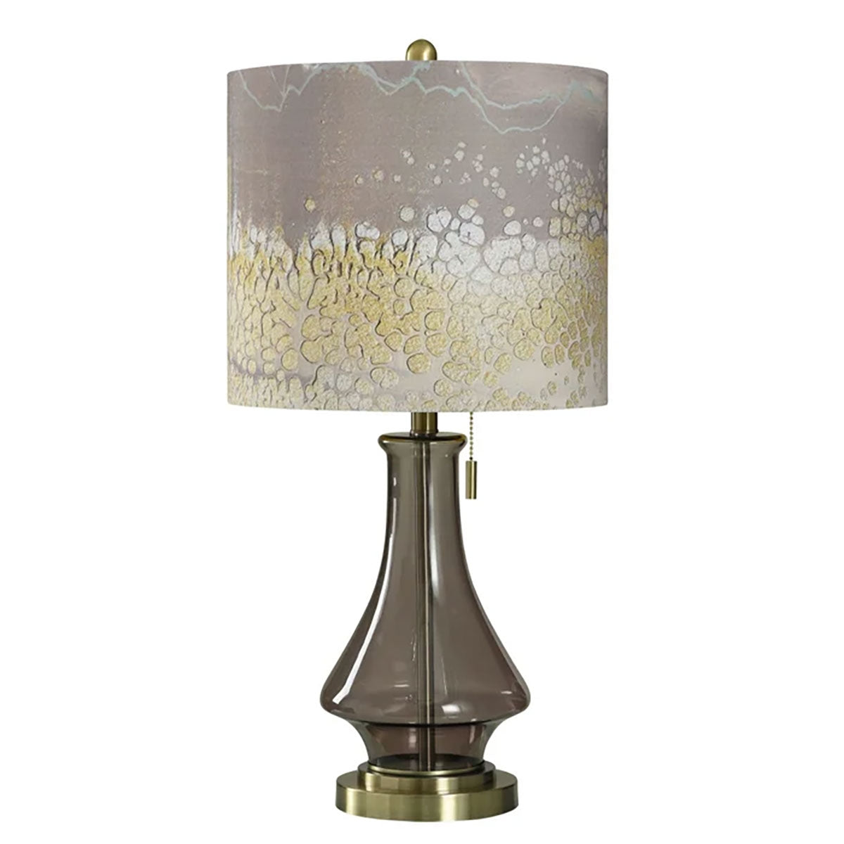 Taupe Glass W/golden Print Shade